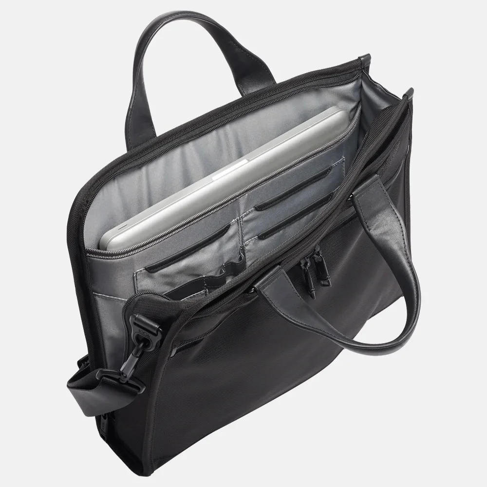 Tumi Alpha Slim Deluxe laptoptas black bij Duifhuizen