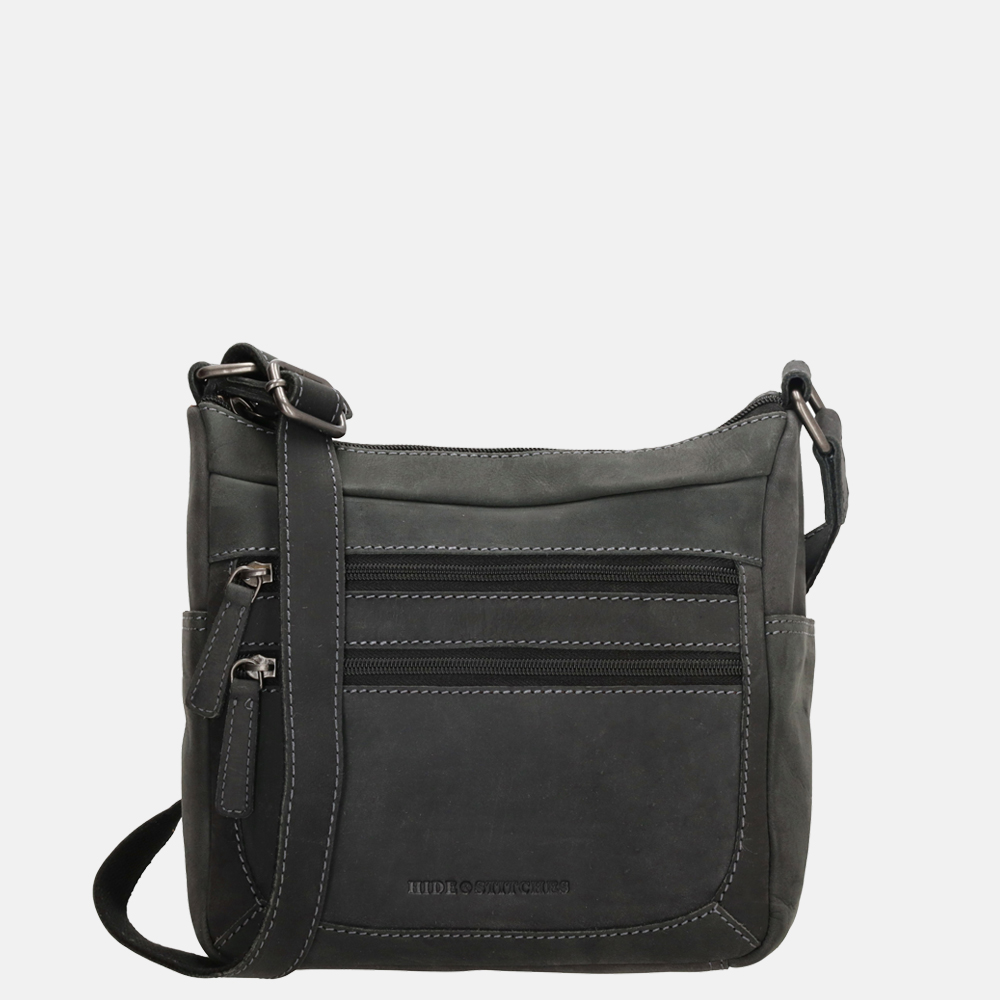 Hide & Stitches crossbody tas zwart