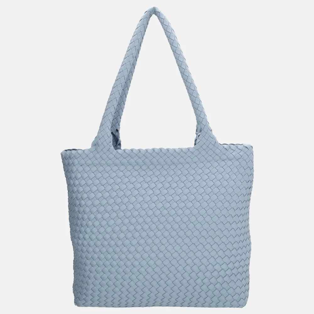 Charm London Madera shopper gevlochten neopreen lichtblauw bij Duifhuizen