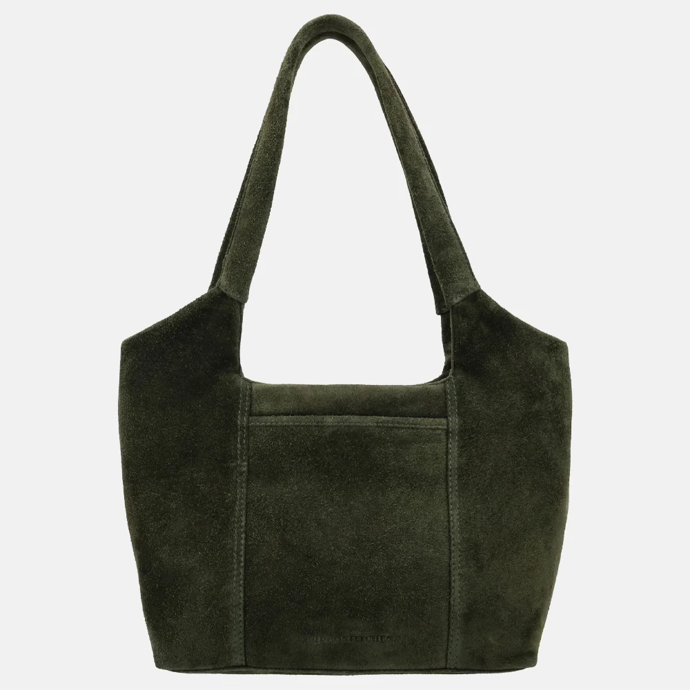 Hide & Stitches Brazos shopper M suede olijfgroen bij Duifhuizen
