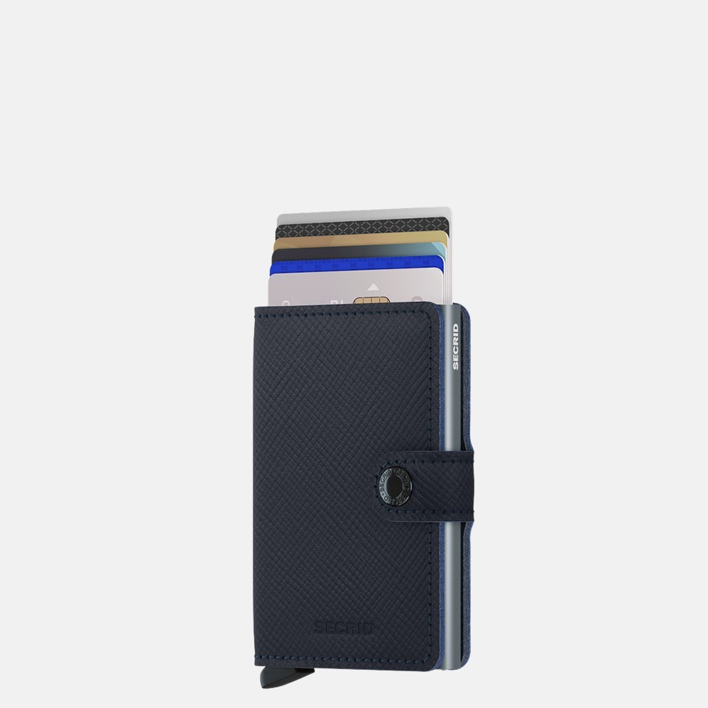 Secrid Miniwallet pasjeshouder saffiano navy bij Duifhuizen