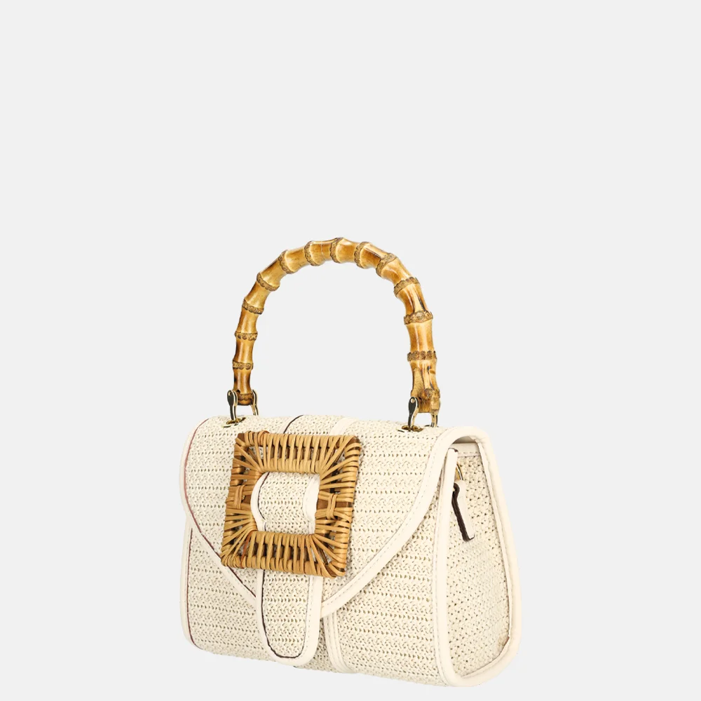 Laurent David Bamboo handtas S off white bij Duifhuizen