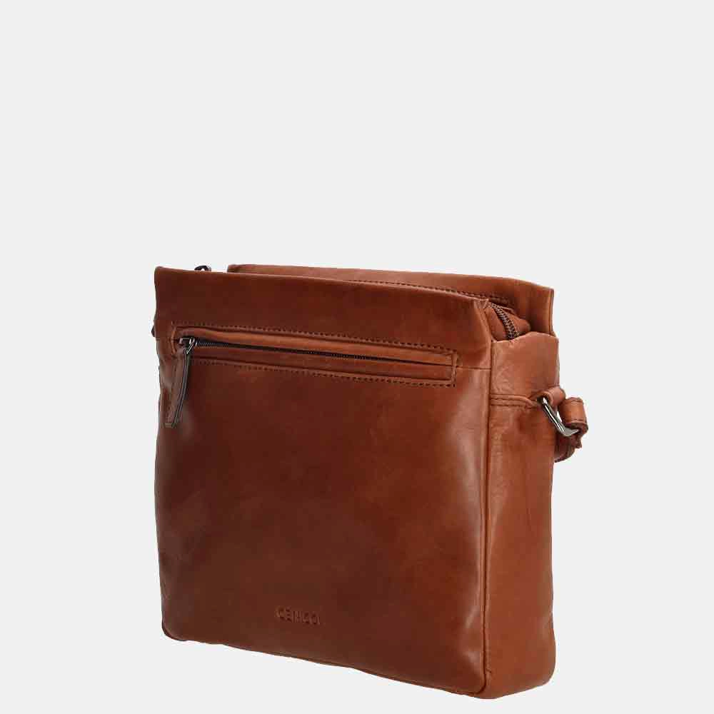 Genicci Canolli schoudertas cognac bij Duifhuizen