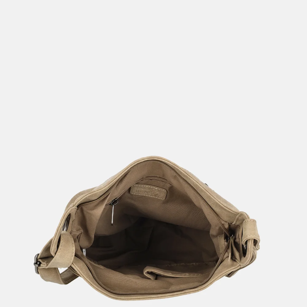 Enrico Benetti Josie crossbody tas middentaupe bij Duifhuizen