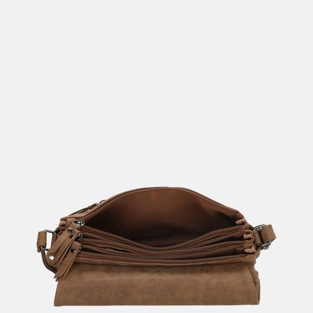 Enrico Benetti crossbody tas camel bij Duifhuizen