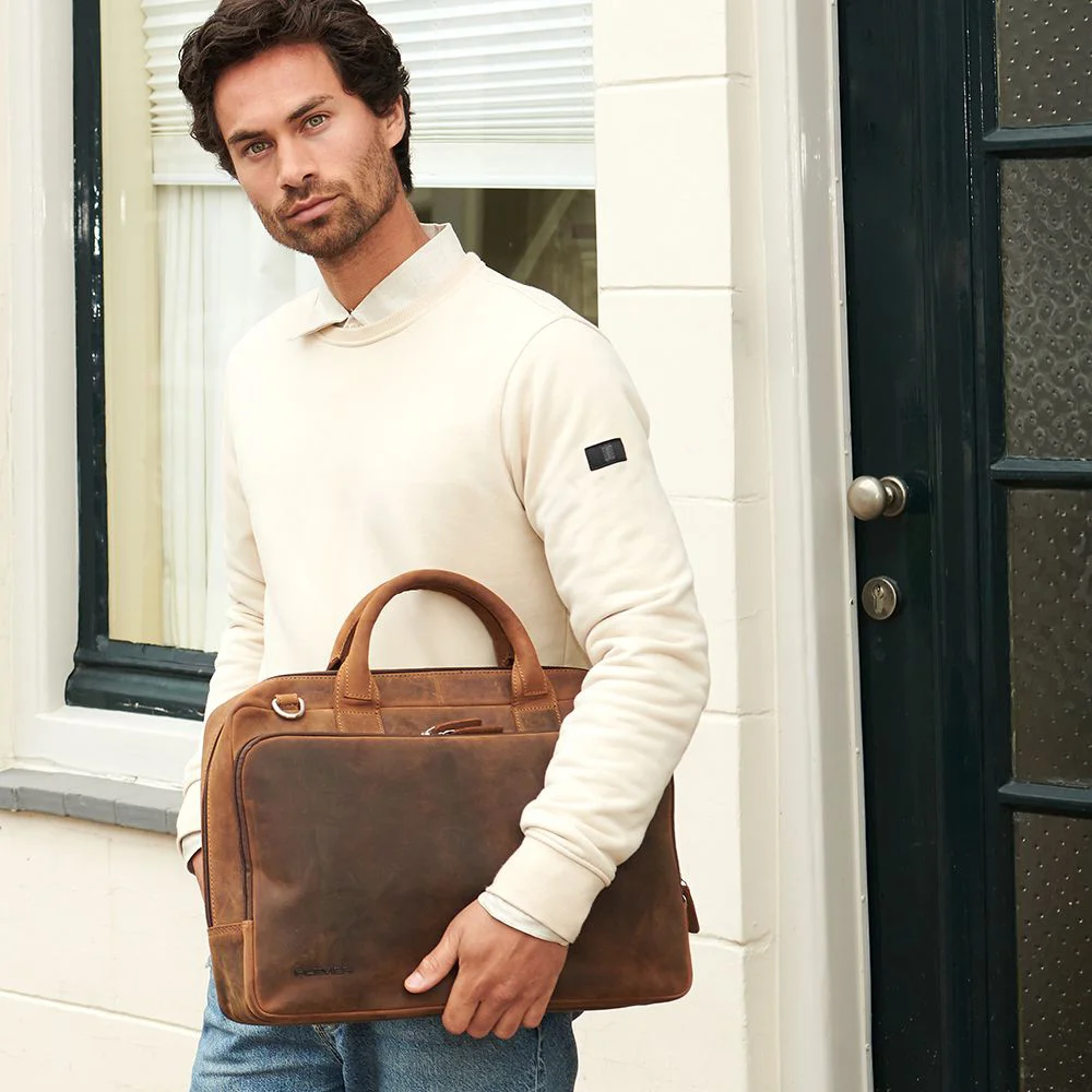 Plevier Colmar laptoptas 15 inch donkerbruin bij Duifhuizen