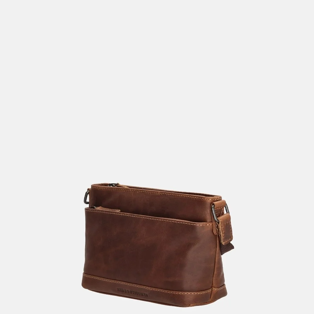Hide & Stitches Japura crossbody tas cognac bij Duifhuizen