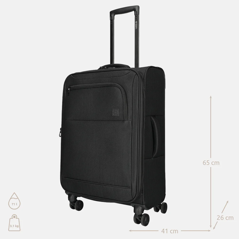 Enrico Benetti Oakville reiskoffer 65 cm zwart bij Duifhuizen