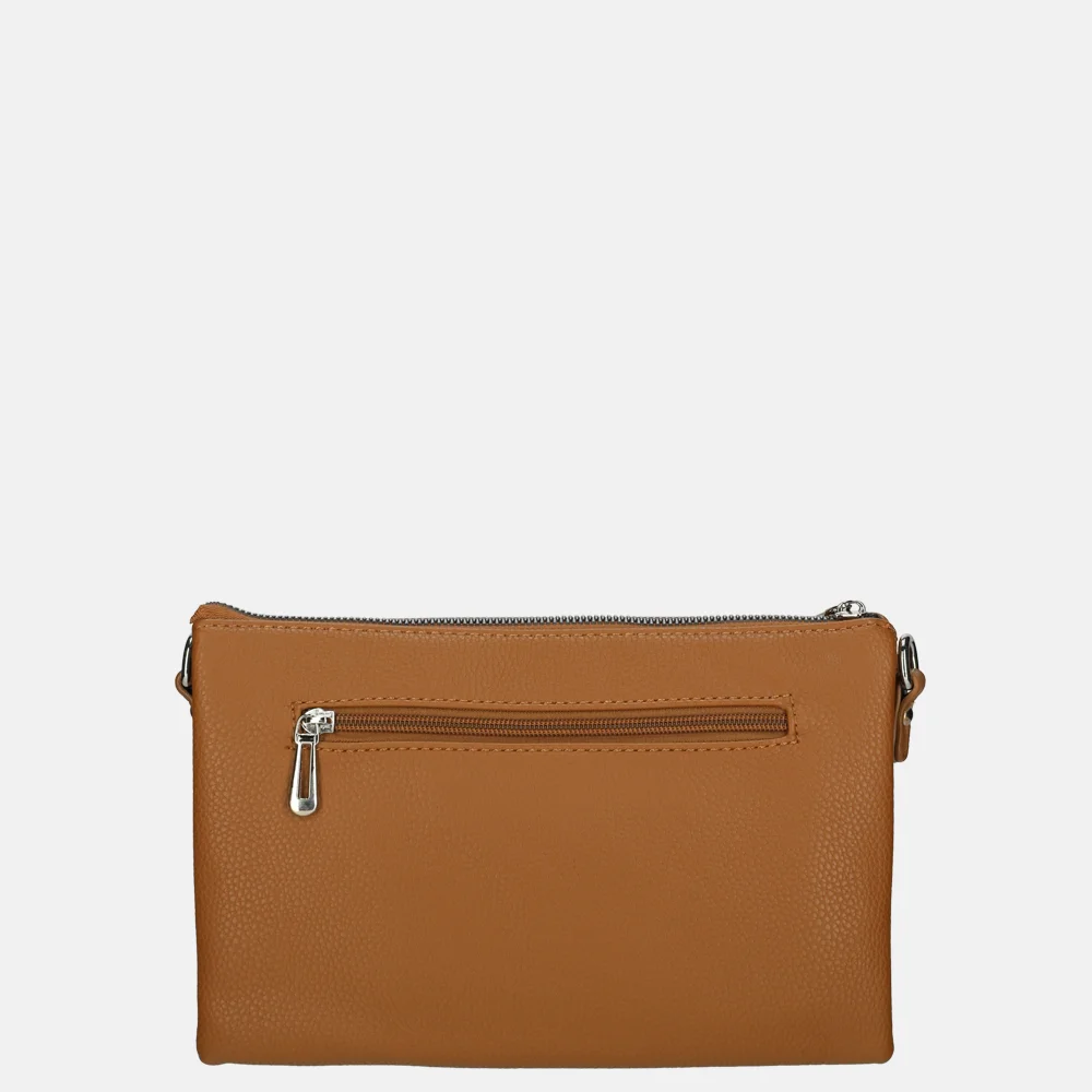 Flora & Co crossbody tas camel bij Duifhuizen