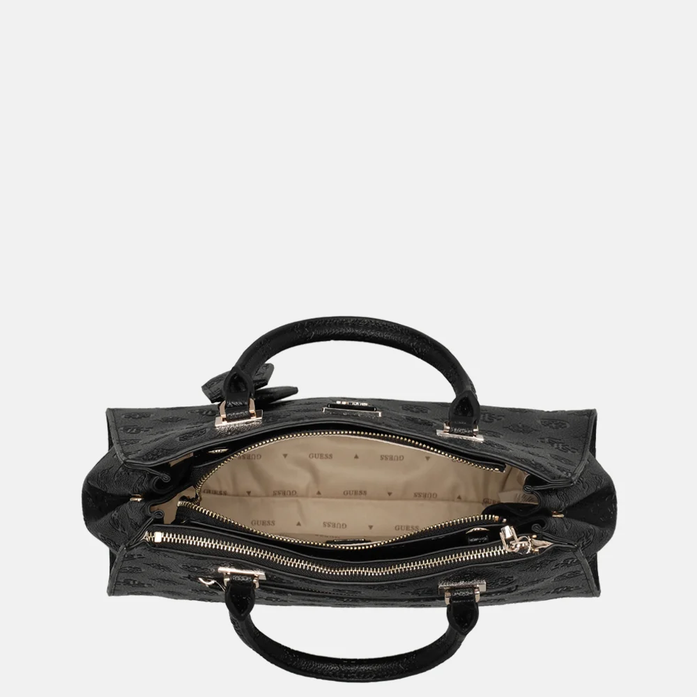 Guess Cresidia II society handtas black logo bij Duifhuizen