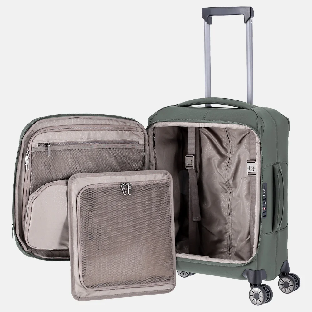 Travelite Priima handbagage koffer 55 cm olive bij Duifhuizen
