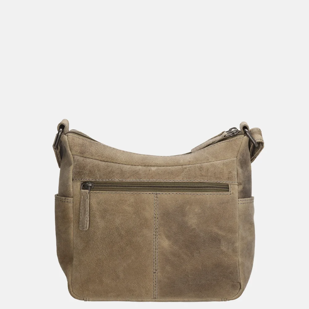Hide & Stitches crossbody tas donkerzand  bij Duifhuizen