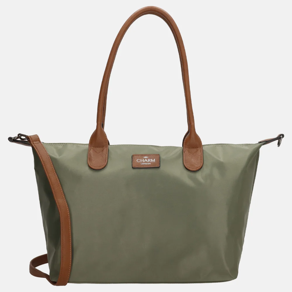 Charm London Buckingham shopper L olijfgroen