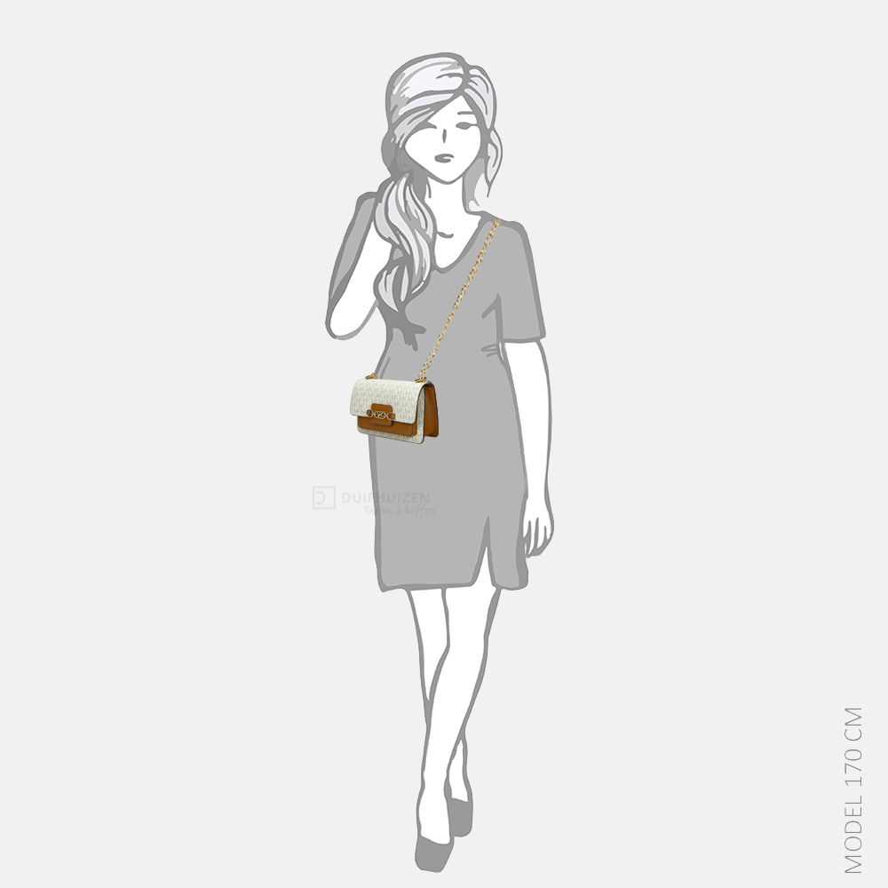Michael Kors Heather crossbody tas XS vanilla/acorn bij Duifhuizen