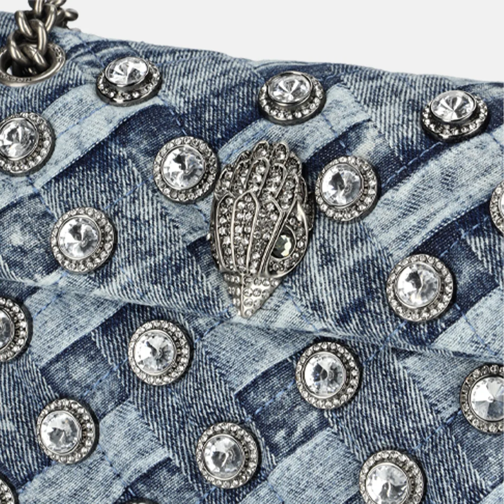Kurt Geiger Kensington schoudertas denim bij Duifhuizen