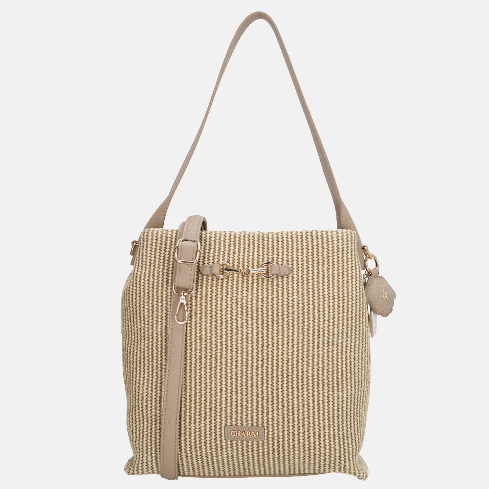 Charm London Santorini schoudertas M taupe