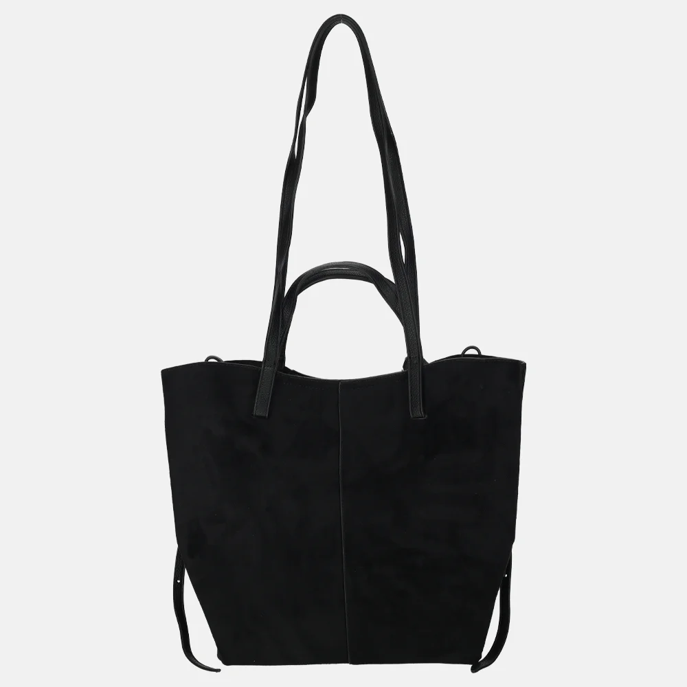 Firenze Suedine shopper L black bij Duifhuizen