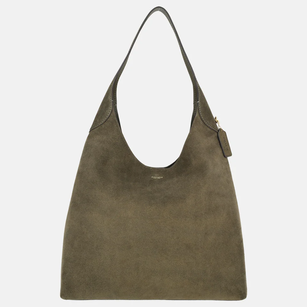 Coach Brooklyn suede buideltas olive bij Duifhuizen