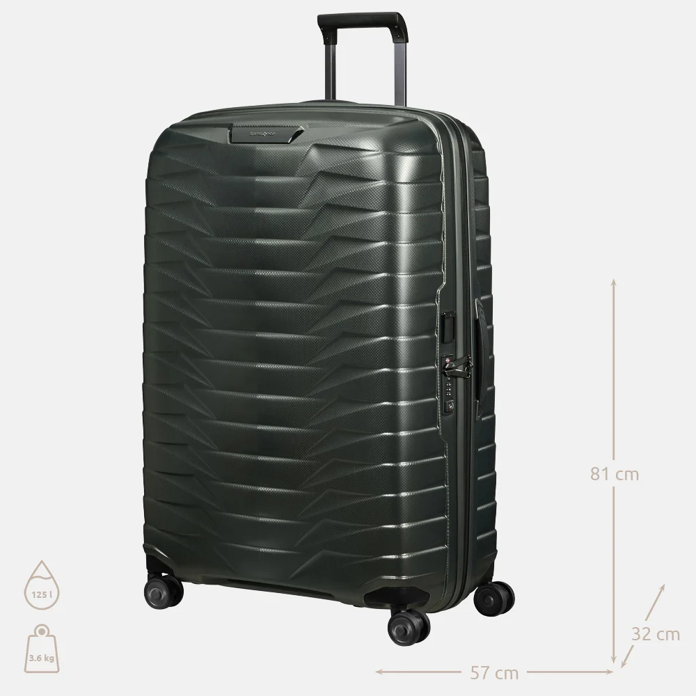Samsonite Proxis spinner reiskoffer 81 cm matt climbing ivy bij Duifhuizen