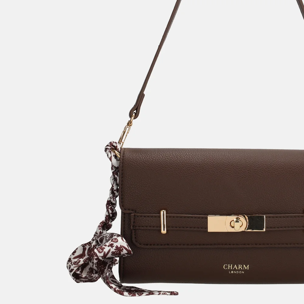 Charm London The Hamptons envelop clutch donkerbruin bij Duifhuizen