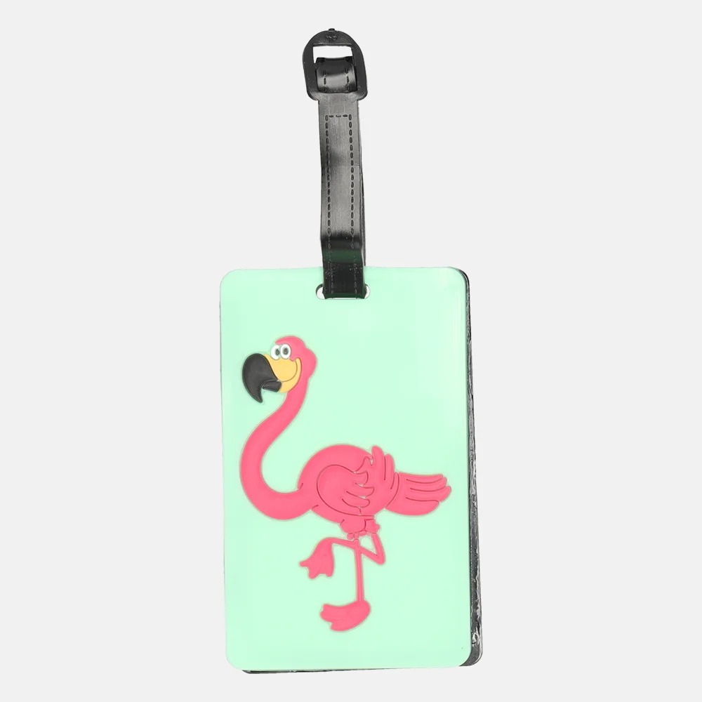 Duifhuizen kofferlabel flamingo