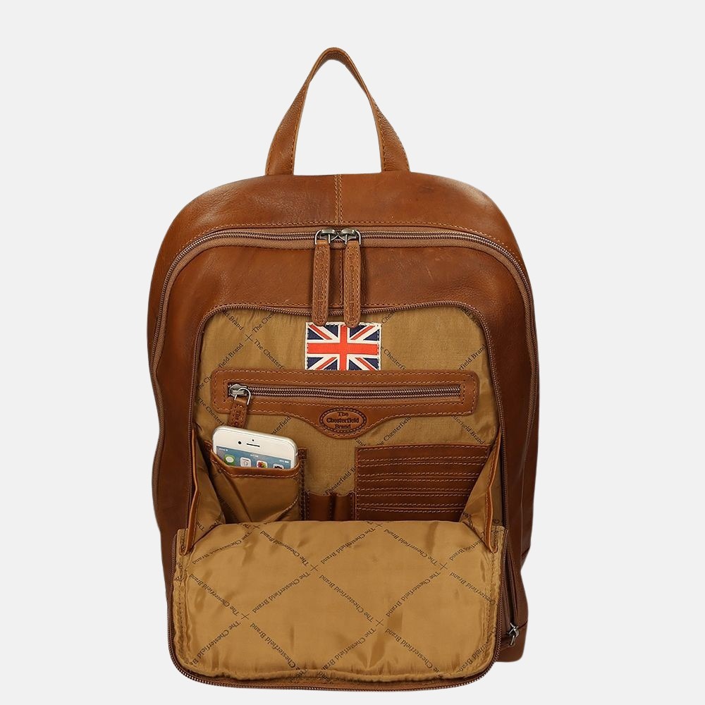 Chesterfield Rich rugzak 14 inch cognac bij Duifhuizen