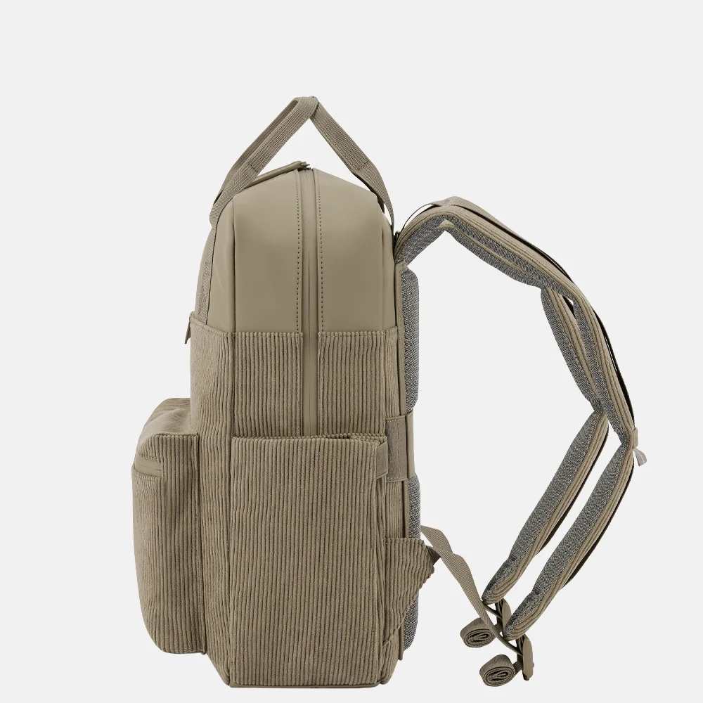 Kapten & Son Bergen Pro Corduroy rugzak 15 inch khaki bij Duifhuizen