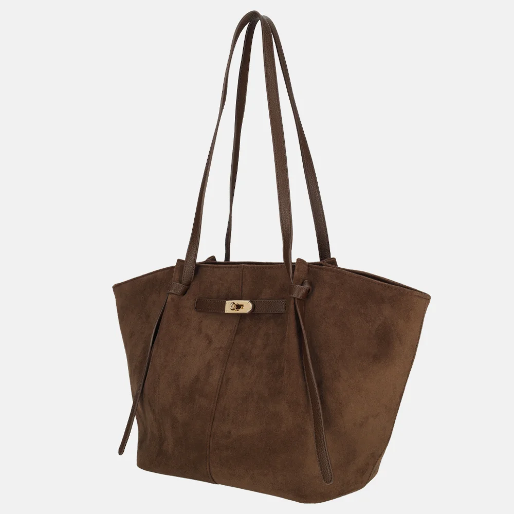 Firenze Suedine shopper L coffee bij Duifhuizen