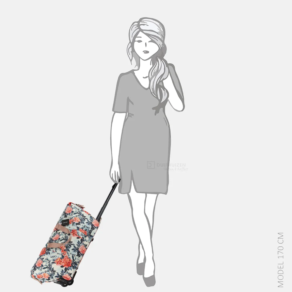 New Rebels Flora duffle reistas op wielen white bij Duifhuizen