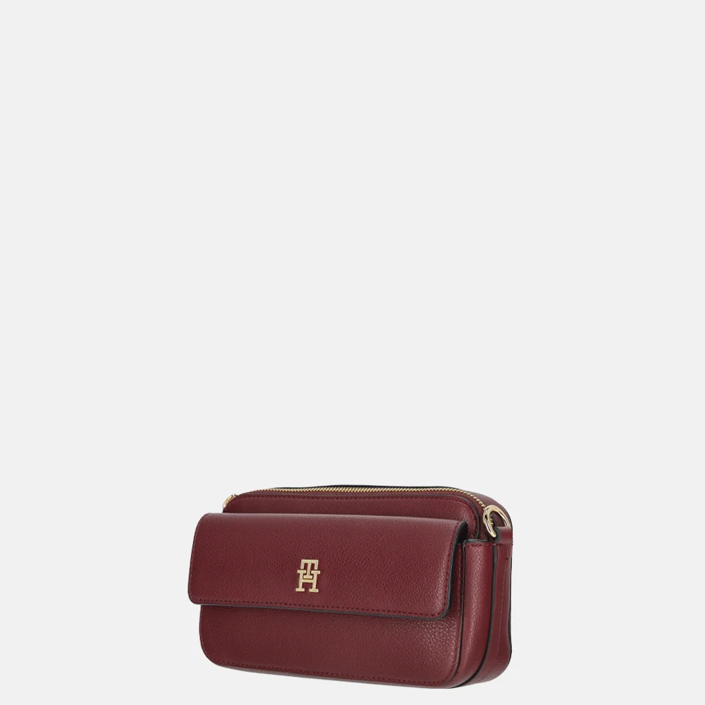Tommy Hilfiger Icon crossbody tas velvet maroon bij Duifhuizen