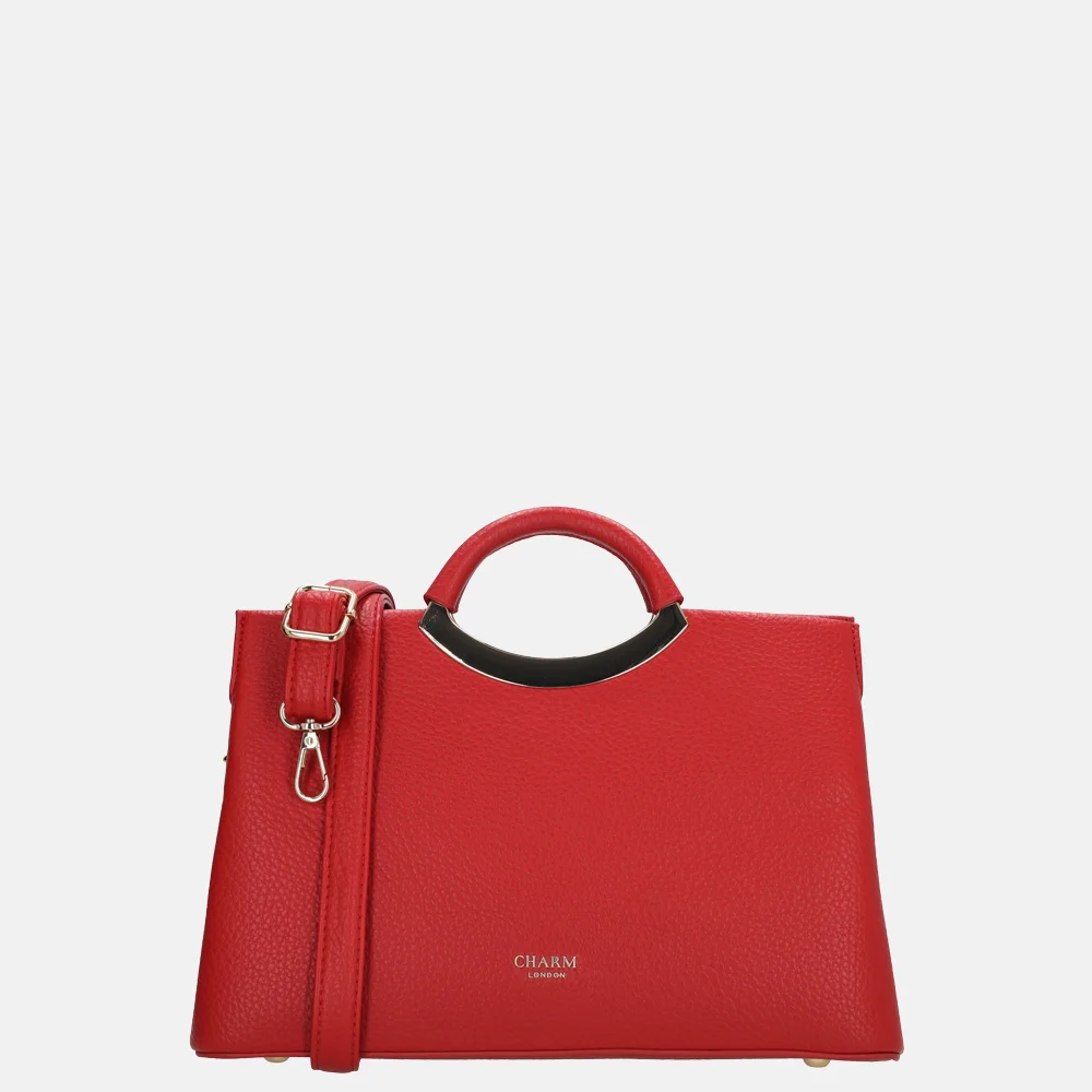 Charm London handtas beugel wijnrood bij Duifhuizen