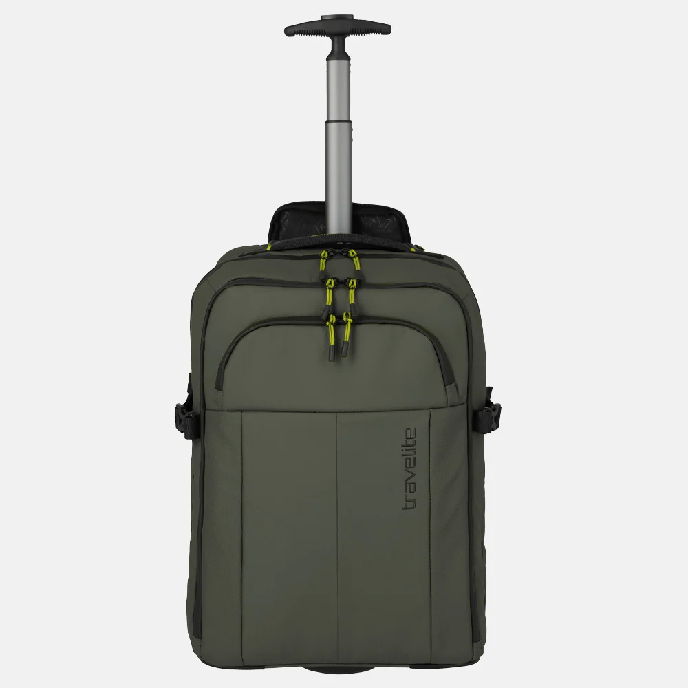Travelite Briize trolley rugzak khaki bij Duifhuizen
