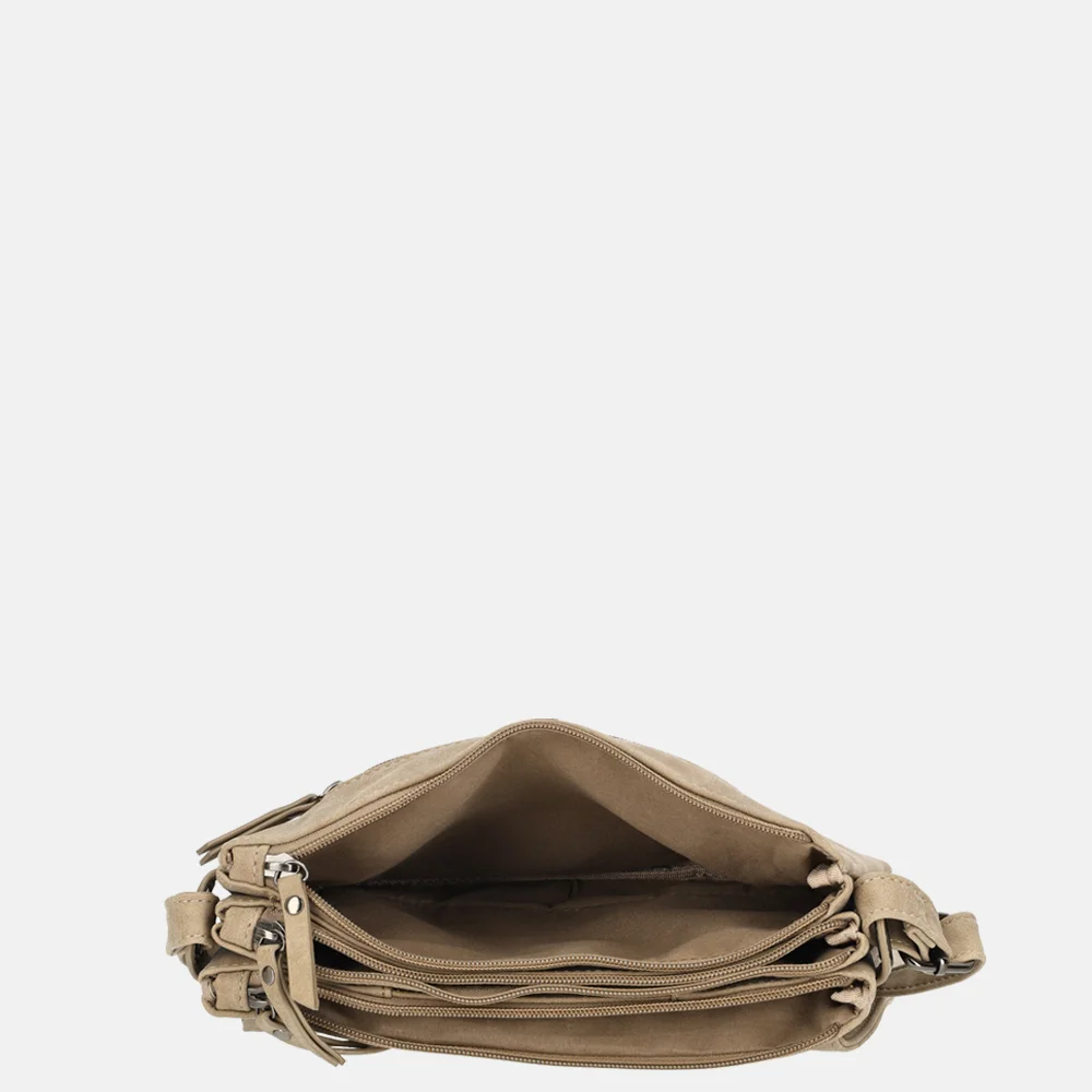 Enrico Benetti Josie crossbody tas middentaupe bij Duifhuizen