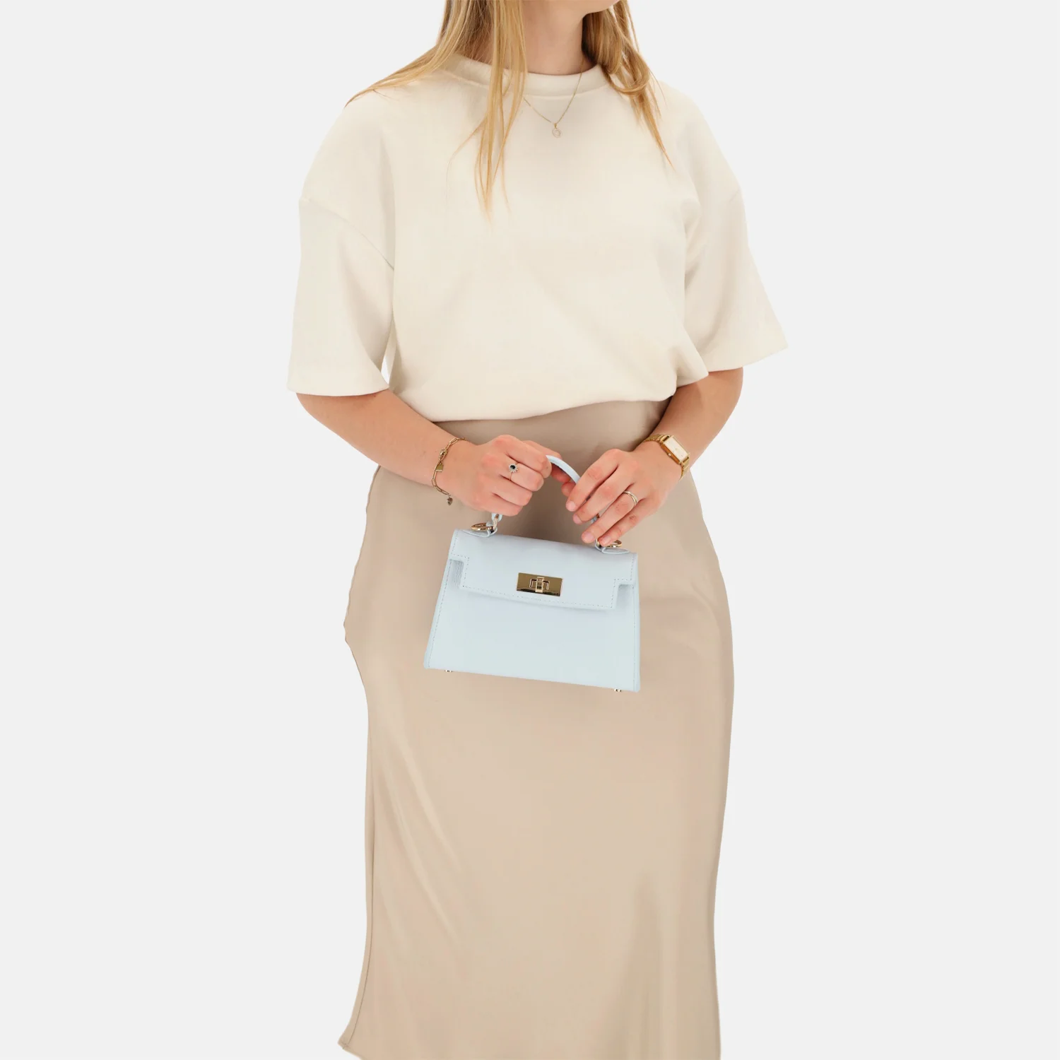Charm London handtas S babyblauw bij Duifhuizen