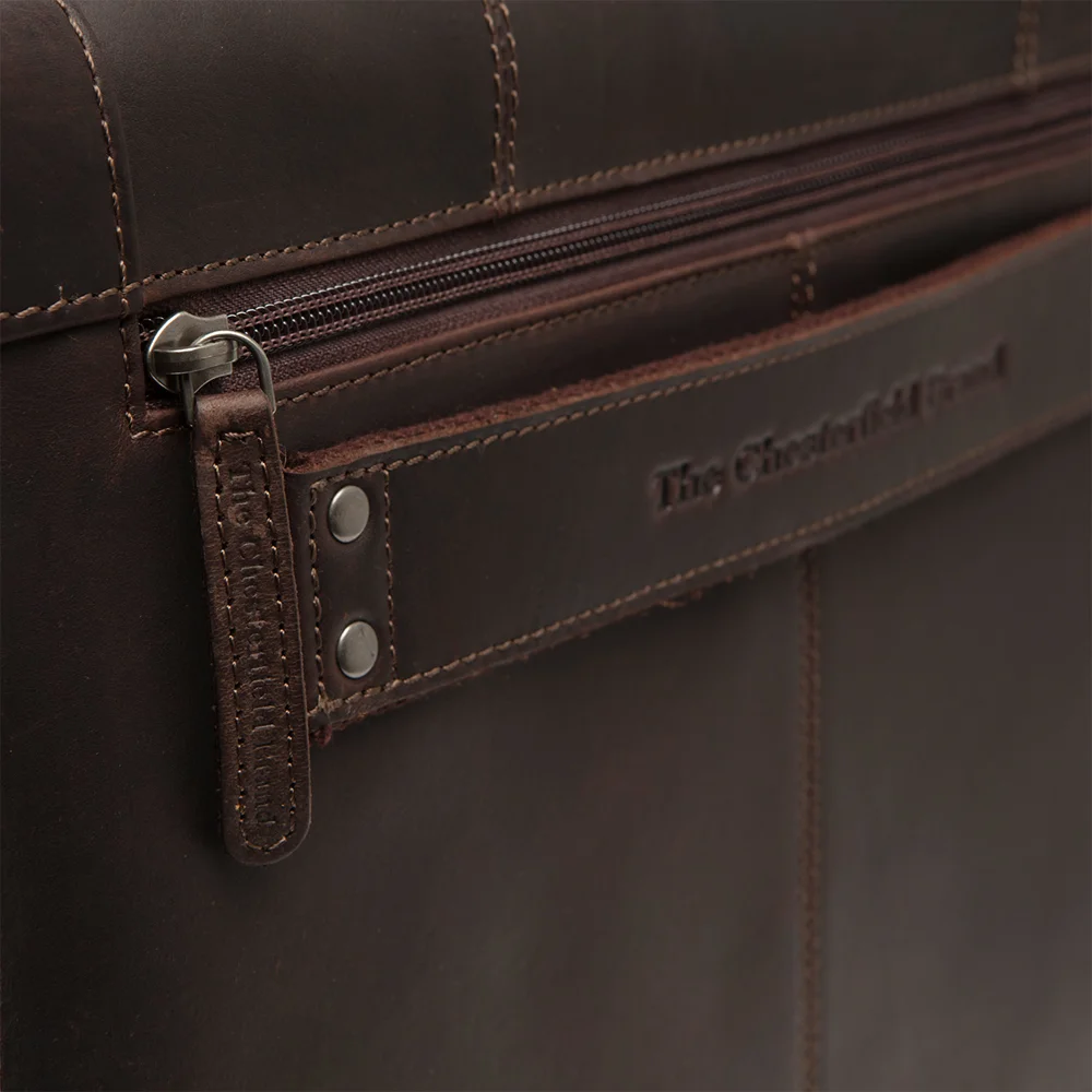 Chesterfield Stuttgart laptoptas 14 inch dark brown bij Duifhuizen