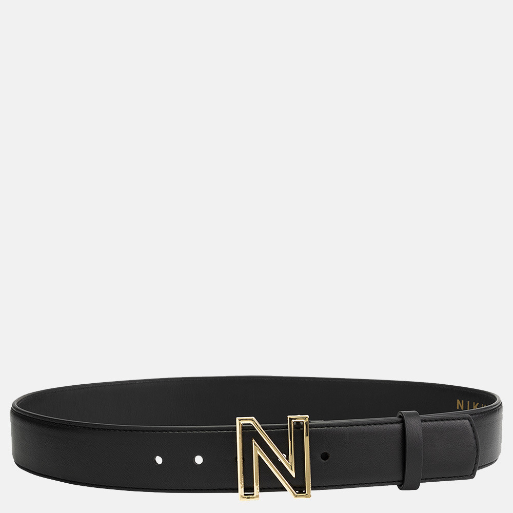 ondersteuning Slecht moord NIKKIE riem logo black/gold | Duifhuizen