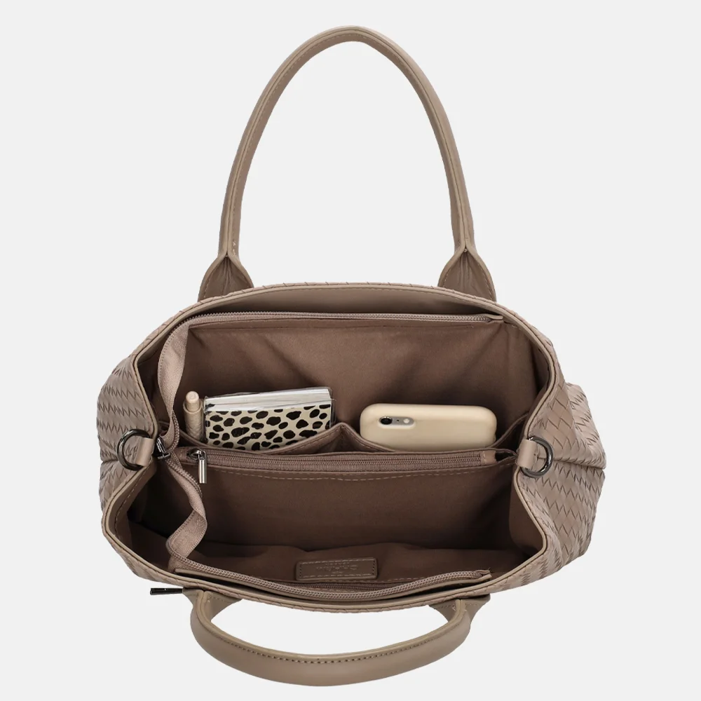 Charm London Mirabello handtas M taupe bij Duifhuizen