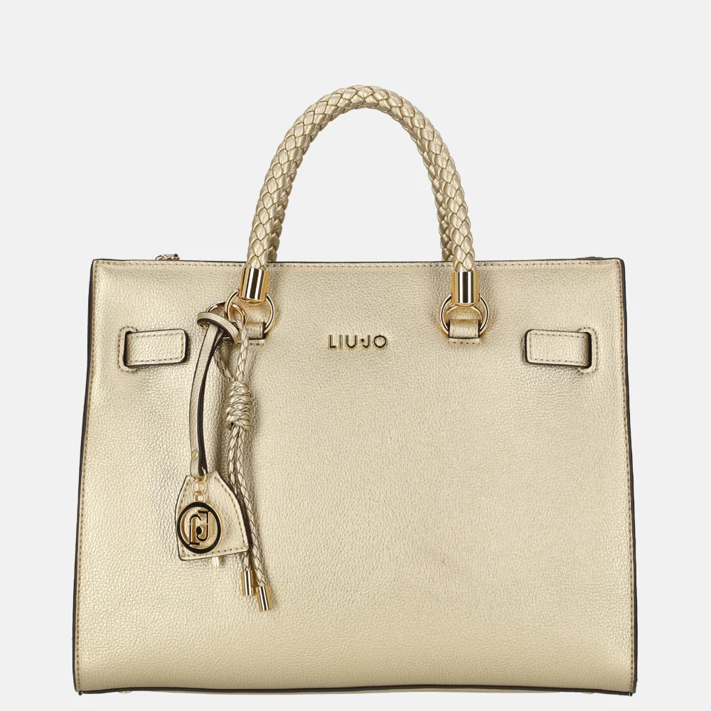 Liu Jo Manhattan tote shopper M light gold bij Duifhuizen