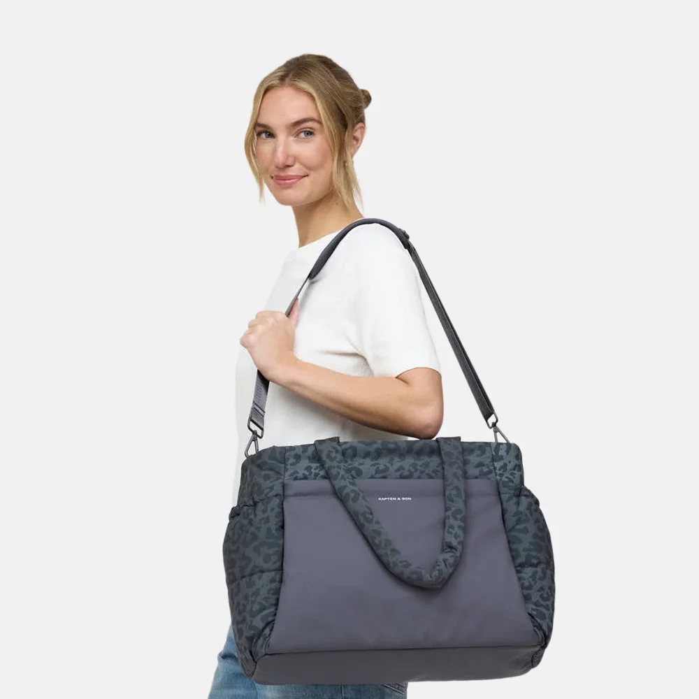 Kapten & Son Hellvi shopper dark grey leo bij Duifhuizen