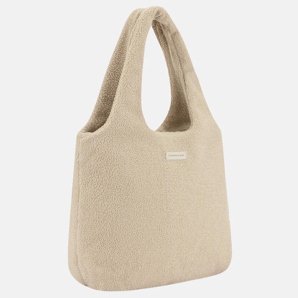 Kapten & Son Skara shopper sandstone fleece bij Duifhuizen