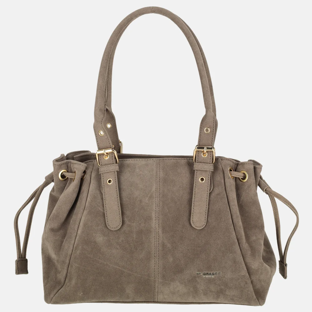 Flora & Co Suedine schoudertas taupe