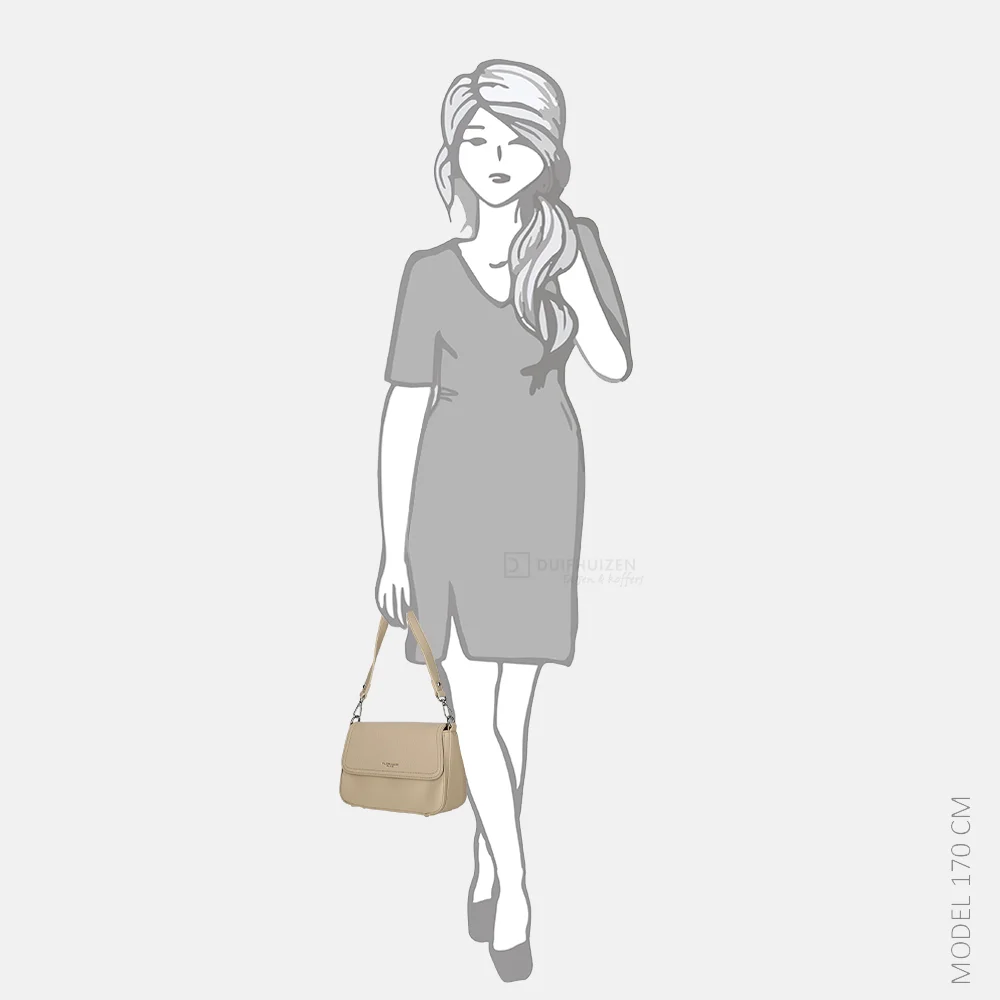 Flora & Co crossbody tas beige bij Duifhuizen