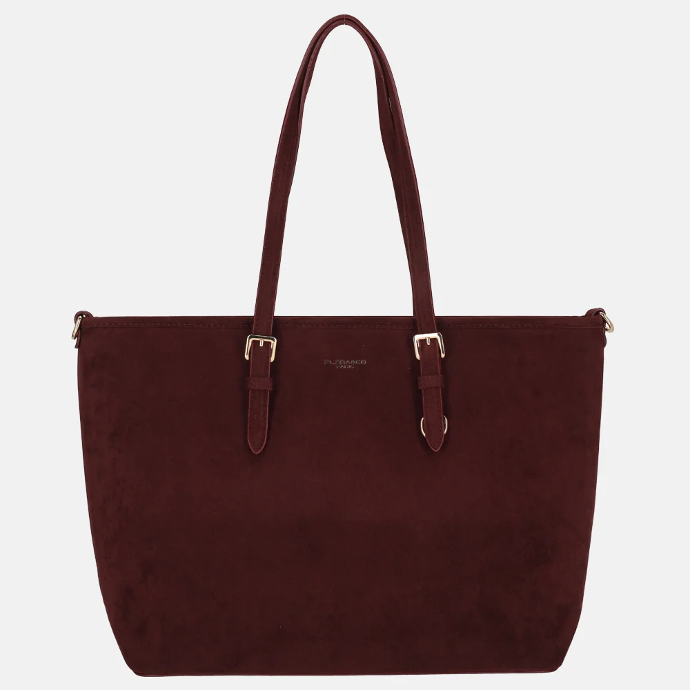 Flora & Co suedine shopper L bordeaux bij Duifhuizen
