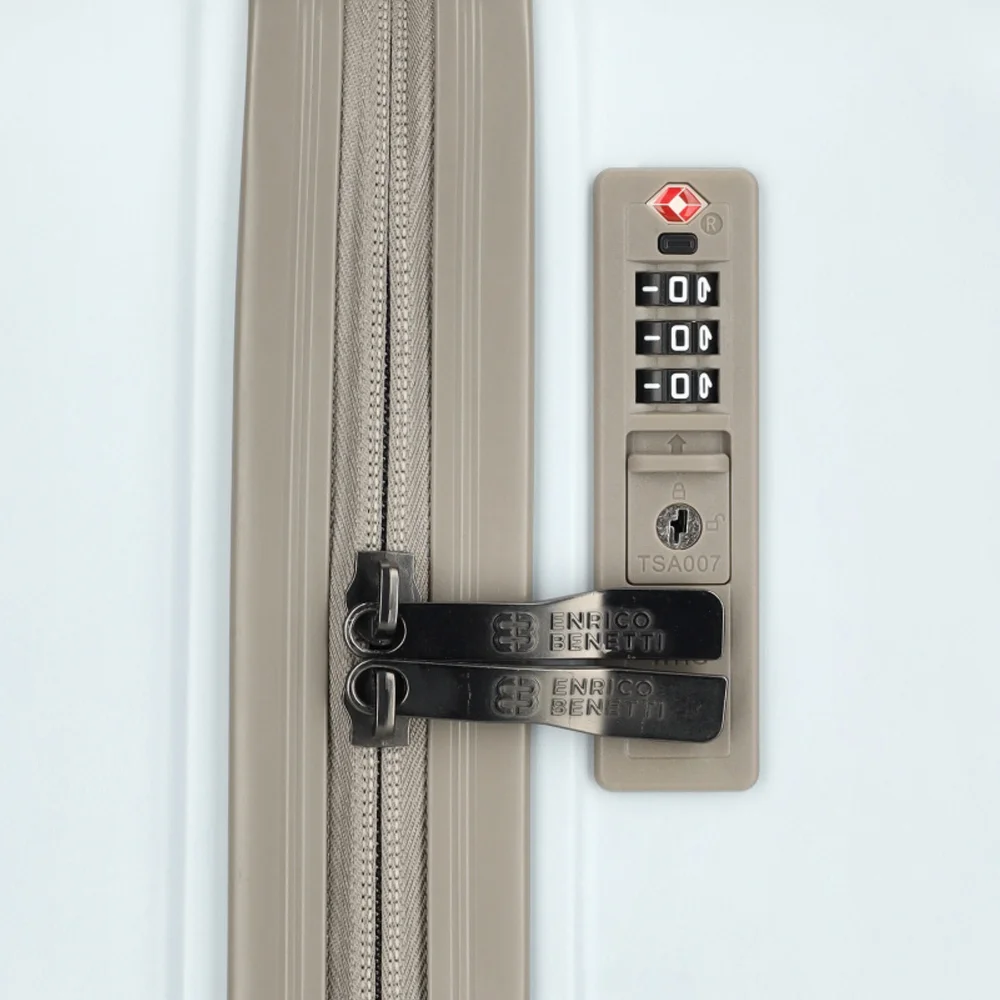 Enrico Benetti reiskoffer 65 cm taupe-ivoor bij Duifhuizen
