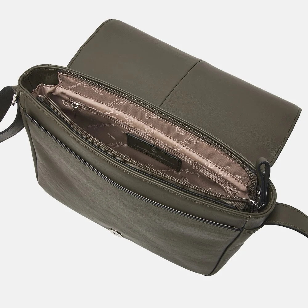 Castelijn en Beerens Verona Nappa crossbody tas dark military bij Duifhuizen