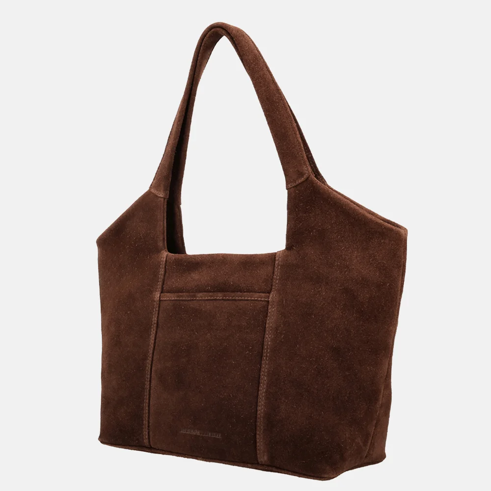 Hide & Stitches Brazos suede shopper L donkerbruin bij Duifhuizen