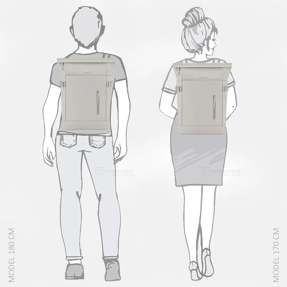 Kapten & Son HELSINKI 2.0 laptoprugzak greige bij Duifhuizen