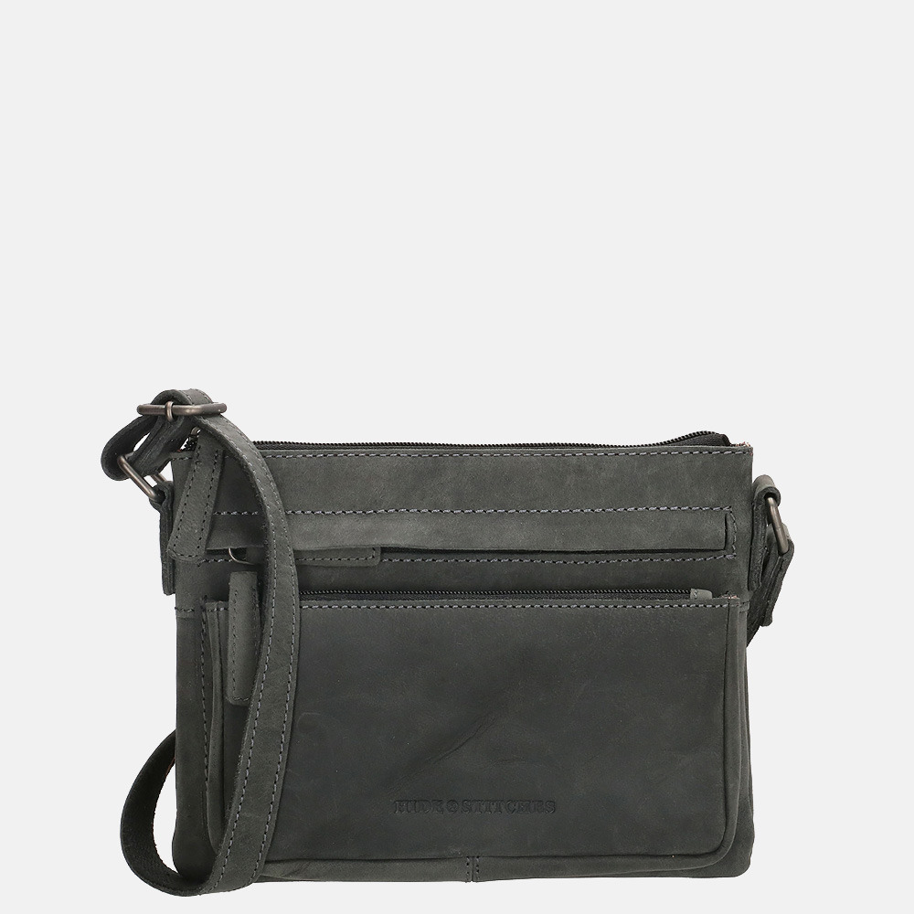 Hide & Stitches Idaho crossbody tas black bij Duifhuizen