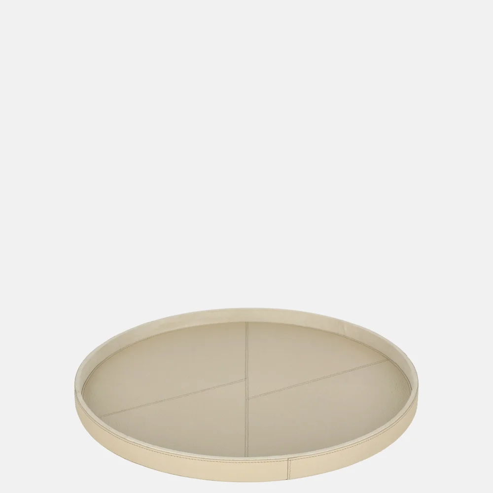 Chamada leren dienblad rond effen M beige
