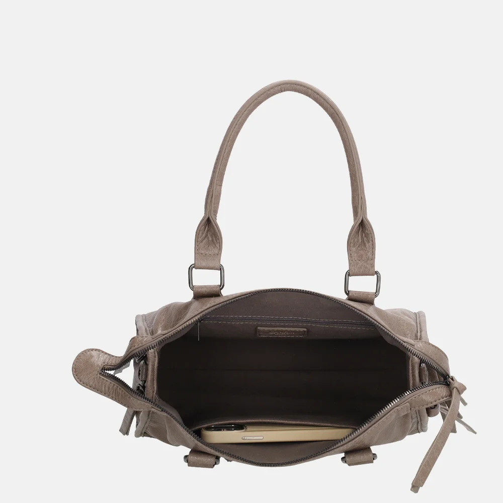 Charm London Berlin handtas M taupe bij Duifhuizen